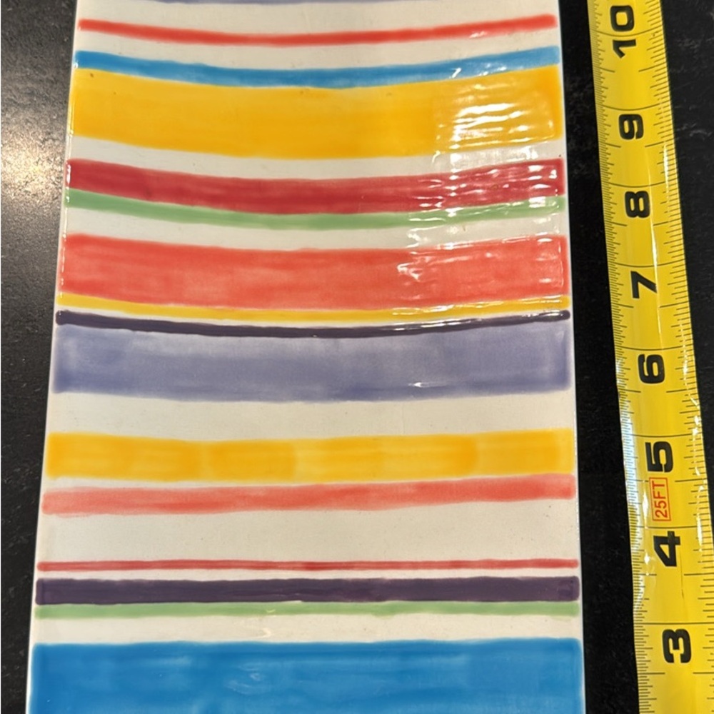 Colorful Striped Ceramic Tray